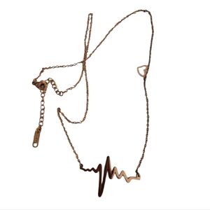 Jeulia Rose Gold Heartbeat Pendant Necklace for Women
